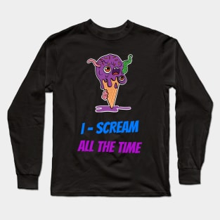 Halloween Cute Ice Cream Monster Long Sleeve T-Shirt